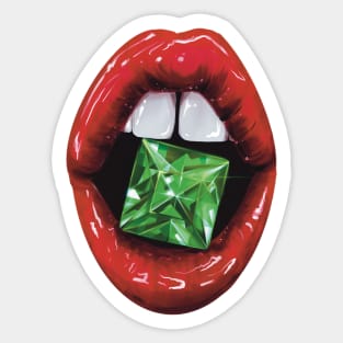 Lips with Emerald Sticker